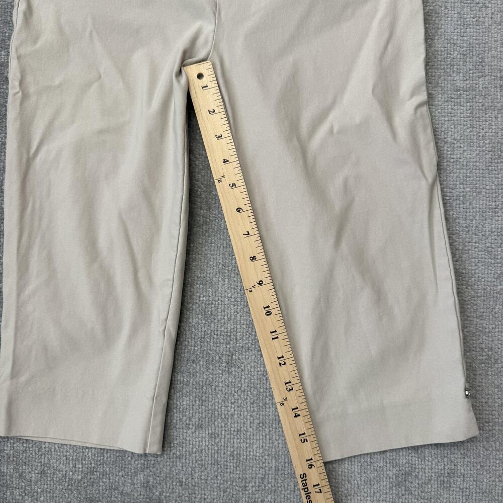 Chico's Pants Womens 4 Beige Stretch Pull On Capri Straight Leg Twill Casual - Picture 9 of 12